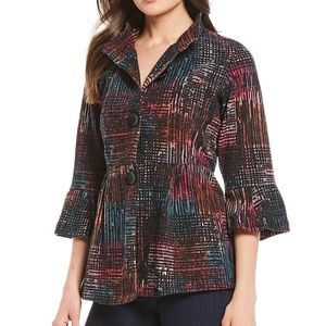 Ali Miles Peplum Wire Neck Collar Knit Jacket new